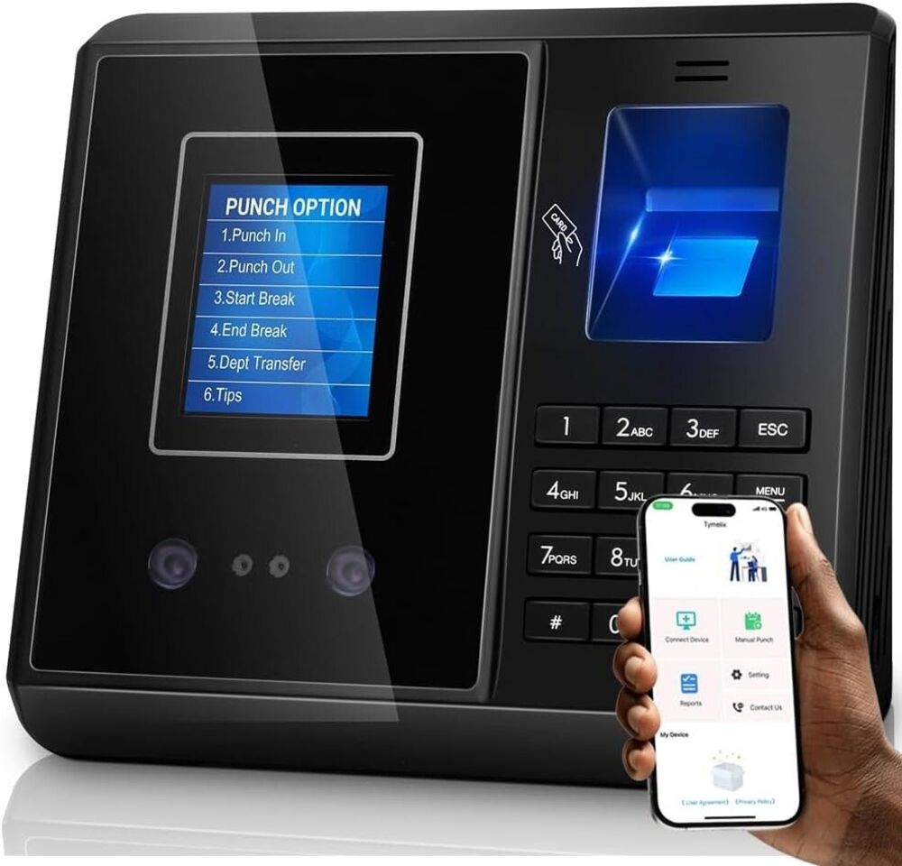 Time Clock, App-Based, Face, Card & Fingerprint Attendance Machine for Employees